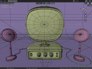 aparelho de TV vintage estilizado com alto-falantes Modelo 3D