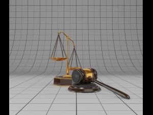 lawyer libra and hammer 3D 模型