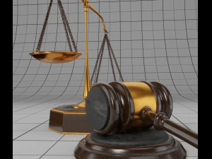 lawyer libra and hammer 3D Model