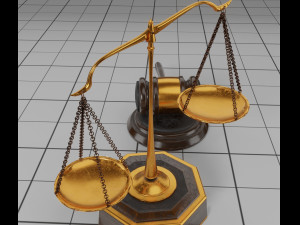 lawyer libra and hammer 3D 模型