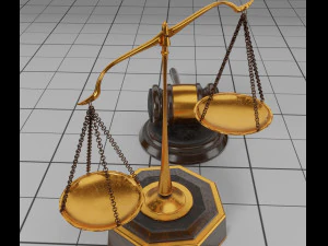 lawyer libra and hammer 3D Model