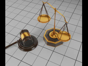 lawyer libra and hammer 3D Model