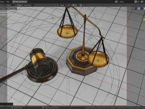 lawyer libra and hammer 3D Model