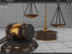 lawyer libra and hammer 3D 模型