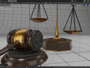 lawyer libra and hammer 3D Model