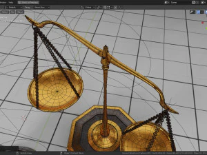 lawyer libra and hammer 3D Model