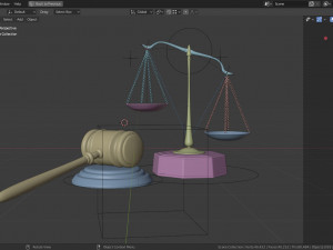 lawyer libra and hammer 3D 模型