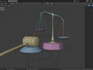lawyer libra and hammer 3D Model