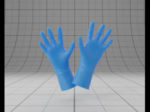 luvas de l&aacute;tex Modelo 3D