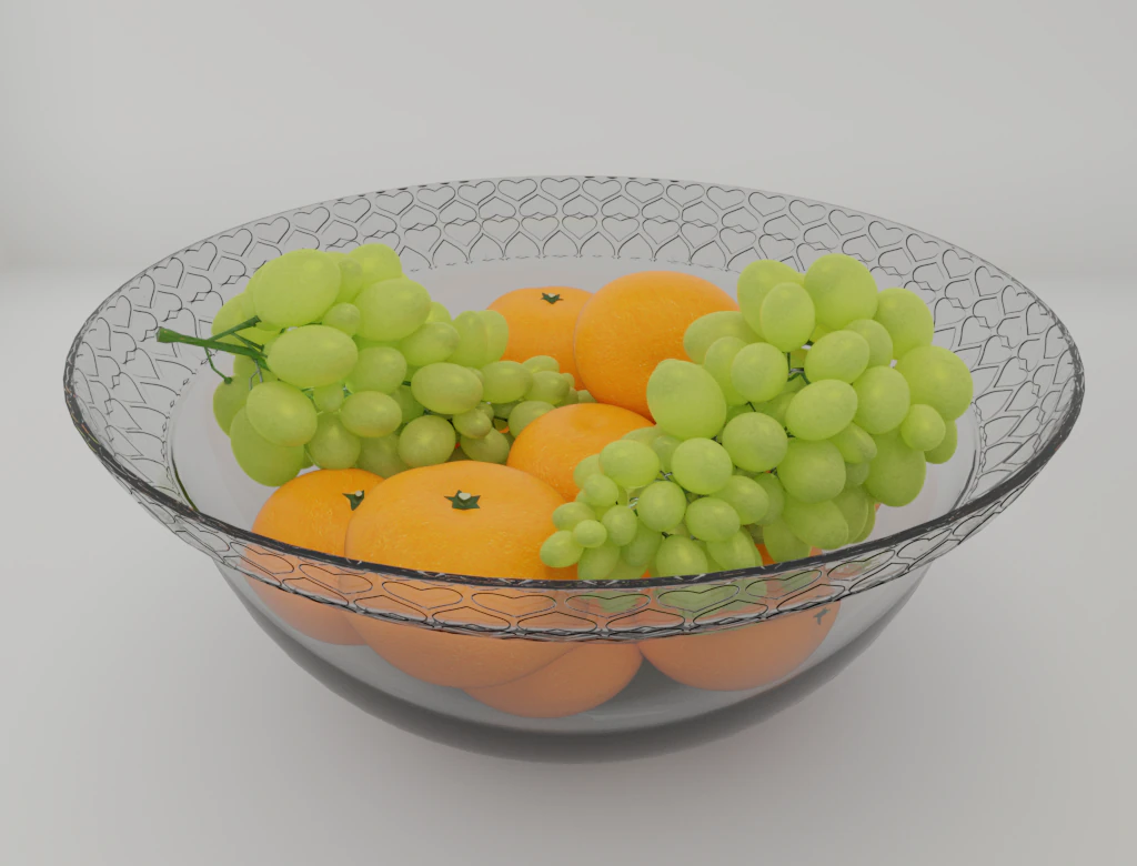 vase glass heart with frutias 3D Model .c4d .max .obj .3ds .fbx .stl .blend