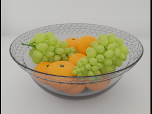 vase glass heart with frutias Modelo 3D
