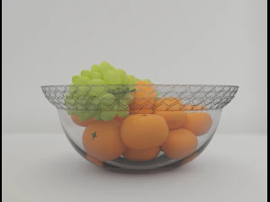 vase glass heart with frutias 3D Model