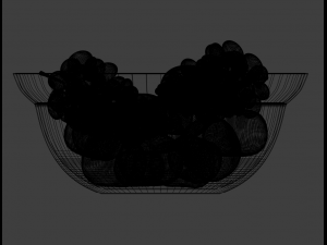 vase glass heart with frutias 3D 模型