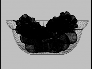 vase glass heart with frutias 3D 模型