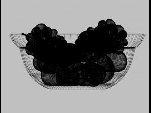 vase glass heart with frutias 3D Model