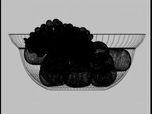 vase glass heart with frutias 3D 模型