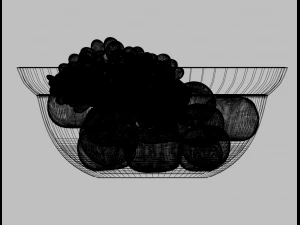 vase glass heart with frutias 3D Model