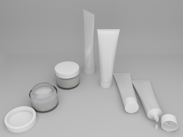cosmetic tubes and jars 3D Model .c4d .max .obj .3ds .fbx .stl .blend 