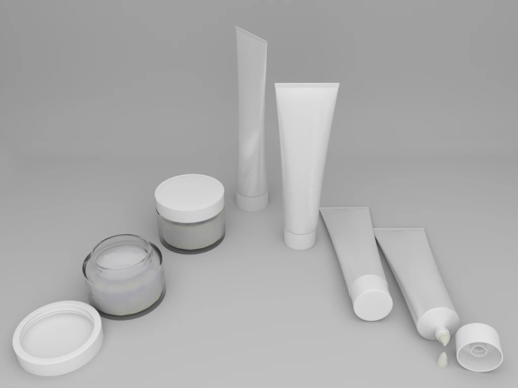cosmetic tubes and jars 3D Model .c4d .max .obj .3ds .fbx .stl .blend 