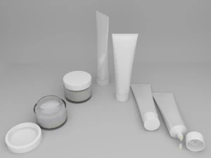 tubes et pots cosm&eacute;tiques Modèle 3D