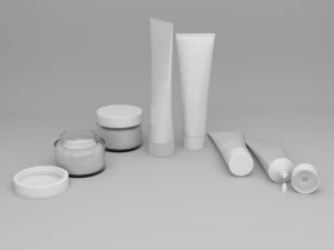cosmetic tubes and jars 3D Model