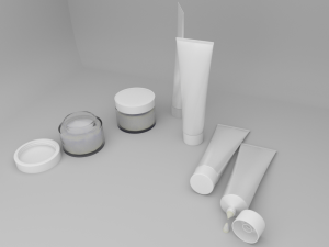 cosmetic tubes and jars 3D Model