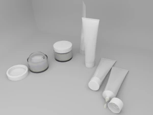cosmetic tubes and jars 3D Model