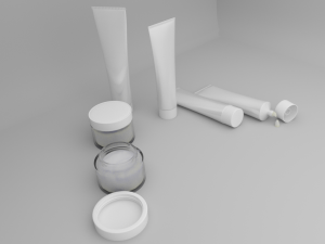cosmetic tubes and jars 3D Model