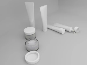 cosmetic tubes and jars 3D Model