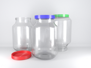 3 jars and cover Model 3D