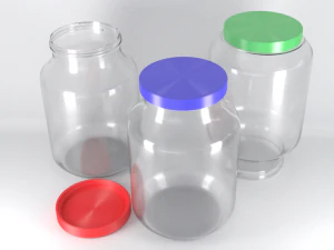 3 jars and cover 3D Model