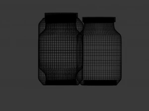 3 jars and cover 3D Model