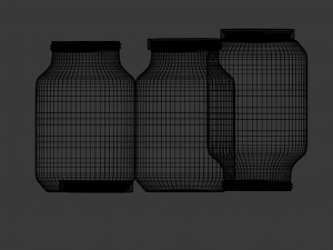3 jars and cover Model 3D