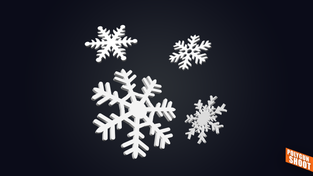 snowflakes 3D Model .c4d .max .obj .3ds .fbx .stl .blend 