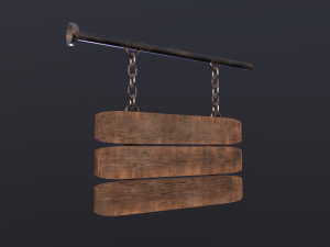 wooden sign 3D-Modell