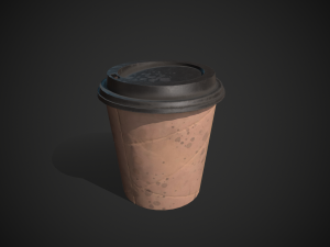 dirty plastic paper coffee cup 3D 모델