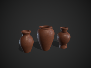 clay pots vase 3D 모델
