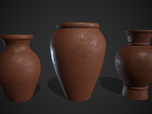 clay pots vase 3D 模型
