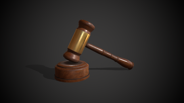 judge hammer golden-wood Modello 3D .c4d .max .obj .3ds .fbx .stl .blend 