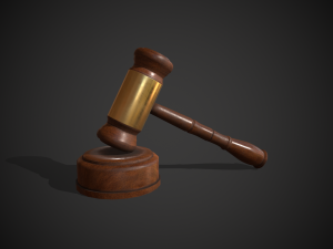 judge hammer golden-wood 3D 모델