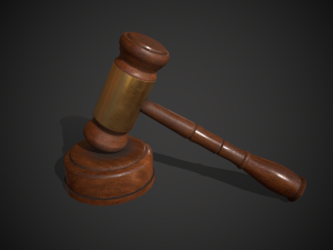 judge hammer golden-wood Modello 3D