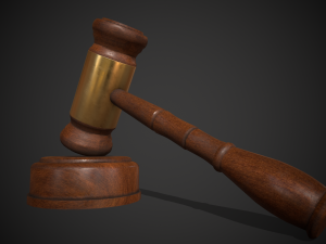 judge hammer golden-wood Modello 3D