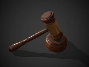 judge hammer golden-wood Modello 3D