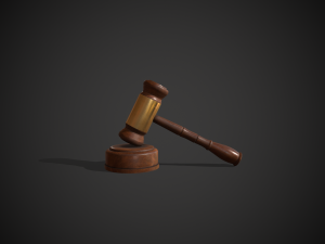 judge hammer golden-wood Modello 3D