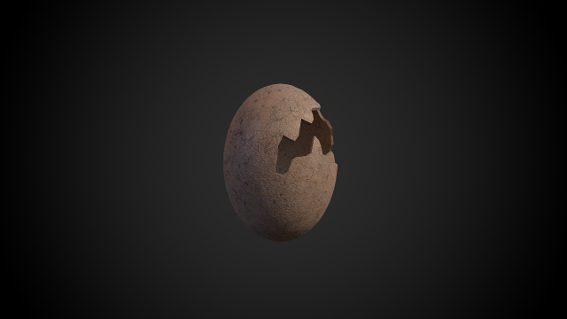 broken dinosaur egg 3D Model .c4d .max .obj .3ds .fbx .stl .blend 