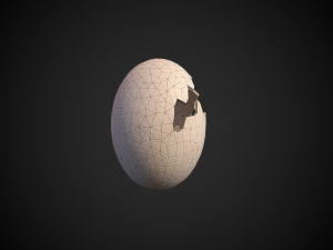 broken dinosaur egg 3D Model