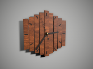 wooden wall clock 3D 모델