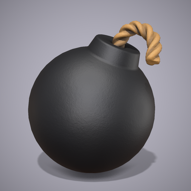 Rounded Bomb 3D Модель .c4d .max .obj .3ds .fbx .stl .blend 