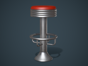 Old Bar Stool 3D 모델