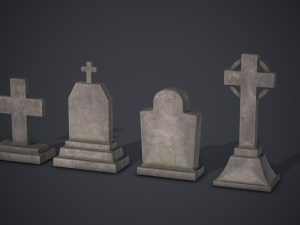 Gravestones Old Tombstones 3D Модель